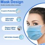 Borje Blue Disposable Face Masks 100 Pcs Blue Face Masks 3 Ply Protecti... - Image 4
