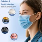Borje Blue Disposable Face Masks 100 Pcs Blue Face Masks 3 Ply Protecti... - Image 5