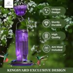 Kingsyard Glass Hummingbird Feeder for Outdoor Wild Hen Feeder with ... - Image 3