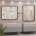 Sweetcrispy Black Rest room Vainness Mirror for Wall, 24x36 Inch Metallic Fr... - Image 3