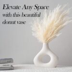 White Ceramic Vase Set of two for Trendy House Decor, Spherical Matte Donut V... - Image 4