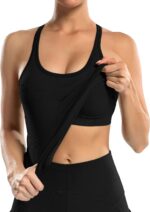 ATTRACO Ribbed Exercise Tank Tops for Girls with In-built Bra Tight Rac... - Image 4