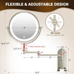 8" Wall Mounted Lighted Make-up Mirror, 3000mAh Rechargeable Double Sid... - Image 4