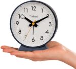 4.5" Battery Operated Vintage Retro Analog Alarm Clock, Small Silent B... - Image 3