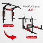 OneTwoFit Multifunctional Wall Mounted Pull Up Bar Chin Up bar Dip Sta... - Image 3