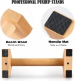 Push Up Stands, Handstand Parallettes Bars, Stable Wooden Push Up Bars wi... - Image 3
