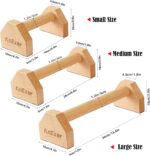 Push Up Stands, Handstand Parallettes Bars, Stable Wooden Push Up Bars wi... - Image 4