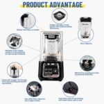 CRANDDI Industrial Blender, 2200W Countertop Blenders with Detachable S... - Image 7