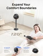 Dreo Fan for Bed room, 120° Oscillating Standing Followers, Quiet Ground Fan ... - Image 5