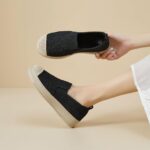 Shupua Womens Slip on Sneakers Fashionable Lace Informal Loafers Light-weight Pl... - Image 9