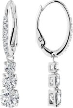 Swarovski Stilla Entice Trilogy Drop Pierced Earrings with White Crys... - Image 3