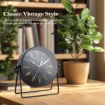 AYRELY® Classic Black Steel Desk Clock,Battery Operated Mantel Clocks,... - Image 4