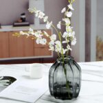 Black Gray Glass Vase for Flowers,Darkish Gray Bud Tall Glass Vases,H-8.0... - Image 3