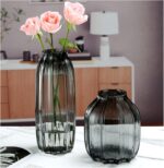 Black Gray Glass Vase for Flowers,Darkish Gray Bud Tall Glass Vases,H-8.0... - Image 6