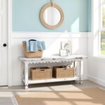 Nation Cottage 36-Inch Farmhouse Entryway Bench with Storage Shelf – ... - Image 6