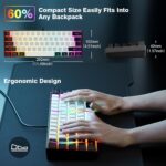 Snpurdiri 60% Wired Gaming Keyboard, 61 Keys RGB Backlit Extremely-Compact... - Image 4