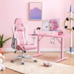 Pink Gaming Chair for Woman, Cute Kawaii Racing Workplace Desk Chair,Adjus... - Image 3