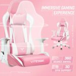 Pink Gaming Chair for Woman, Cute Kawaii Racing Workplace Desk Chair,Adjus... - Image 4