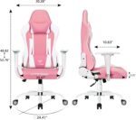 Pink Gaming Chair for Woman, Cute Kawaii Racing Workplace Desk Chair,Adjus... - Image 5