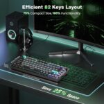 TECKNET Gaming Keyboard, 75% Wired Keyboard, RGB Backlit, 82-Keys with... - Image 3