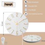 Faupugh Wall Clock Battery Powered 12 inch Silent Wall Clock, Exquisit... - Image 3