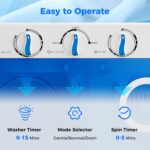 Giantex Transportable Washing Machine, 17.6lbs Compact Washer Spinner Combo... - Image 4