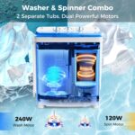 Giantex Transportable Washing Machine, 17.6lbs Compact Washer Spinner Combo... - Image 5