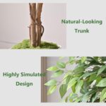 Synthetic Ficus Tree 6FT Fake Ground Tree with Planter UV Resistant Po... - Image 3