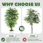 Synthetic Ficus Tree 6FT Fake Ground Tree with Planter UV Resistant Po... - Image 4