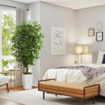 Synthetic Ficus Tree 6FT Fake Ground Tree with Planter UV Resistant Po... - Image 5