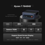 M4 Neo Mini PC, Mini Computer systems with AMD Ryzen 7 7840HS, 32GB DDR5 1TB ... - Image 3