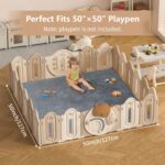 Child Play Mat for Flooring,1.3" Thick Elasti-Foam 50"×50" Playpen Mat for... - Image 5