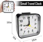Small Analog Journey Alarm Clock, Battery Operated Clock, Quieter Bedsi... - Image 3