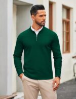 COOFANDY Mens Quarter Zip Pullover Slim Match Knit Sweater Light-weight M... - Image 3