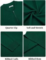 COOFANDY Mens Quarter Zip Pullover Slim Match Knit Sweater Light-weight M... - Image 6
