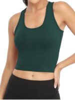 Sports activities Crop Tank Tops for Girls Cropped Exercise Tops Racerback Working... - Image 3