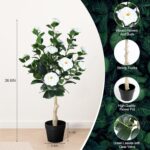 3FT Synthetic Camellia Tree, 2 Pack Faux Camellia Tree Synthetic Tre... - Image 4