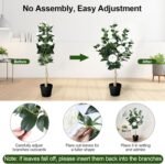 3FT Synthetic Camellia Tree, 2 Pack Faux Camellia Tree Synthetic Tre... - Image 5