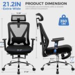COMHOMA Ergonomic Workplace Chair Massive and Tall Gaming Chair with Footrest... - Image 3