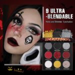 Black Crimson Eyeshadows Palette 9Color Pigmented Darkish Crimson Black Gray Eye ... - Image 3