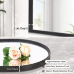Black Arched Mirror, Fashionable Rest room Wall Mirror Aluminum Alloy Framed... - Image 4