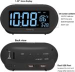 DreamSky Alarm Clocks for Bedrooms, Auto Set Digital Desk Clock for Be... - Image 4