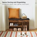 HOOBRO Shoe Storage Bench with Padded Cushion, Entryway Bench with Fli... - Image 5