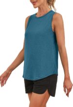 SAMPEEL Exercise Tank Tops for Girls Athletic Excessive Neck Tops Lightweigh... - Image 3