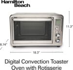 Hamilton Seaside 31190C Digital Show Countertop Convection Toaster Ov... - Image 7