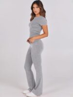 ANRABESS Lounge Units for Ladies 2 Piece Foldover Yoga Flare Leggings Pa... - Image 4