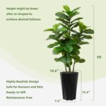 Synthetic Fiddle Leaf Fig Plant Indoor 5FT Fake Fig Tree with White D... - Image 7