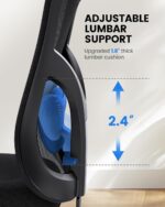 NOBLEWELL Ergonomic Workplace Chair with Padded Lumbar Assist, 2D Headre... - Image 4