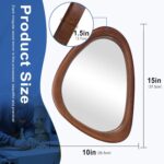 MAGFLERUM Irregular Wall Mirror, 15 * 10 inch Asymmetrical Wooden Mirror... - Image 3