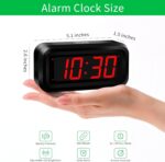 Alarm Clock, LED Digital Clock, Small Wall Clock, Battery Operated, Advert... - Image 3